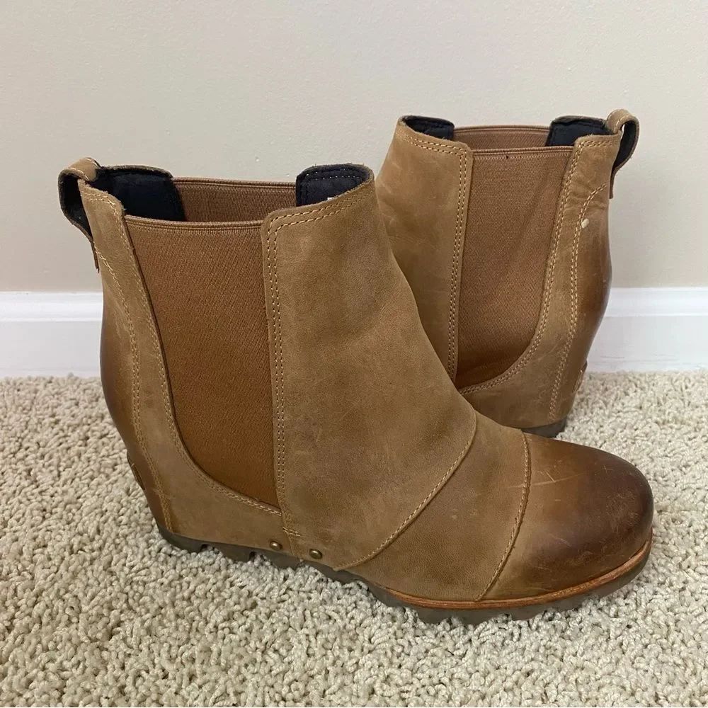 Sorel Lea Wedge Joan of Arctic Wedge Chelsea Elk Curry 8.5 Camel Brown